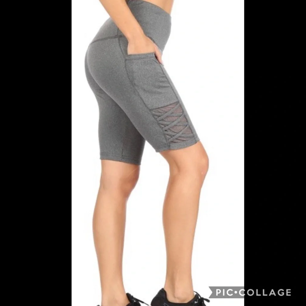 2 Left! Heather Gray Biker/Workout Shorts